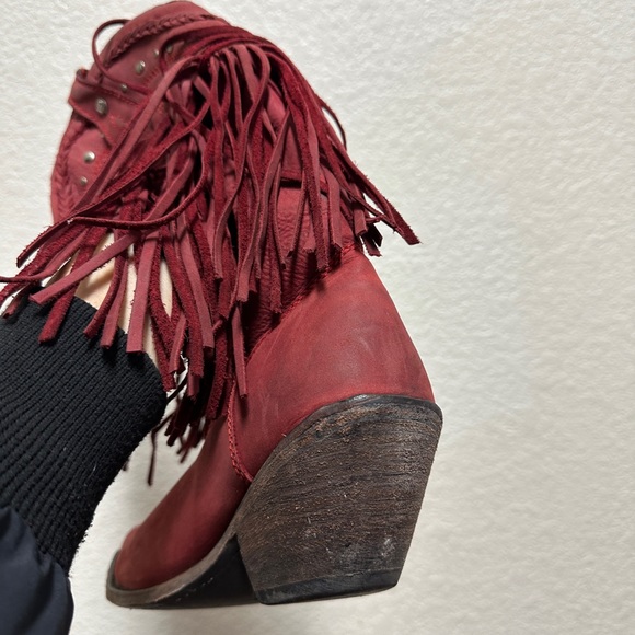 Red Corral Fringe Boots - Picture 2 of 4